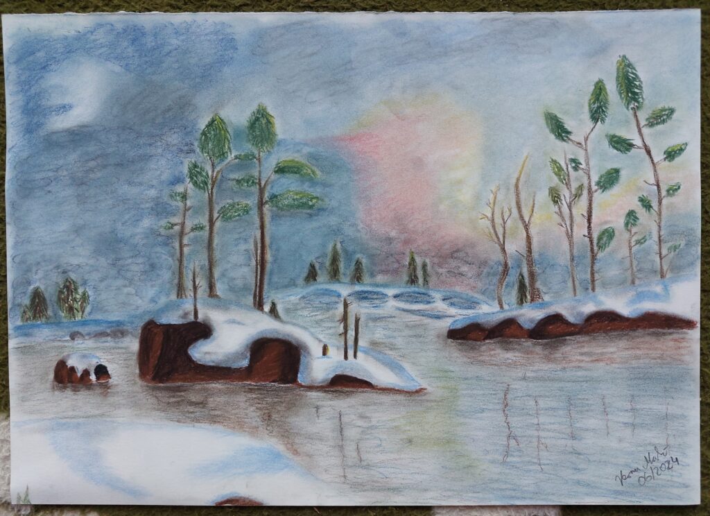 Frozen lake
