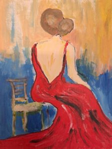Ladfy in red